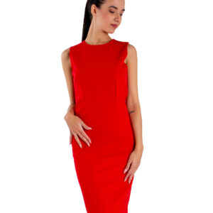 Red sheath dress
