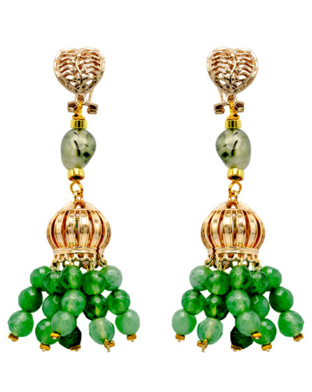 Handcrafted earrings in green peridot