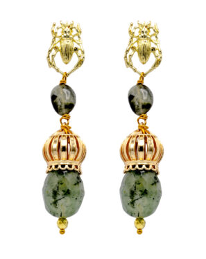 Handcrafted faceted jade earrings