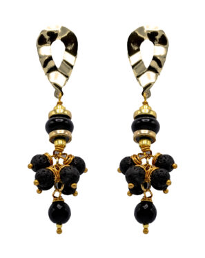 Handcrafted black jade earrings