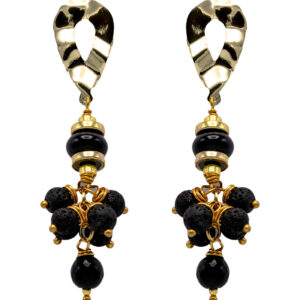 Handcrafted black jade earrings