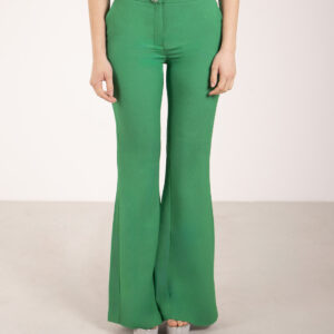 Pantalone in crepe di viscosa verde