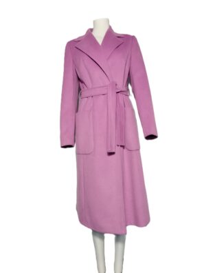 Cappotto Fuxia Cintura In Vita